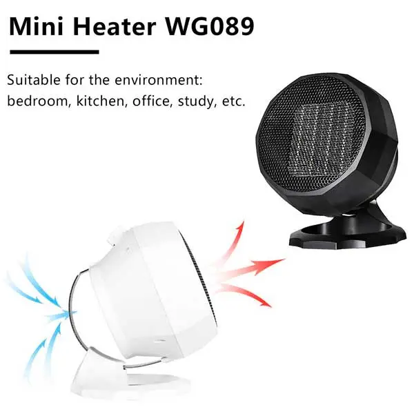 2-2-1.webp Miniature heater model WG-089.. Flexible 1800W Portable Electric Heater Fan Winter Warm Hot Fan Home Office Winter Warmer(random color ) - Image 1