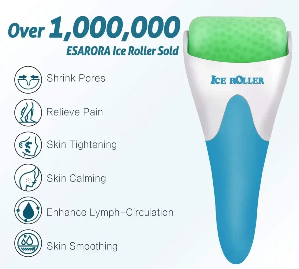 MARZAHAR Ice Roller for Face & Eye Puffiness Relief, Cold Gel Ice Face Roller Massager - Ice Roller Cool Roller For Face Eye Body Facial Shaping Anti Wrinkle Ice Roller Massager Smooth Skin ( Random Color )