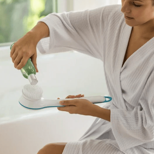 ade93e139b4ec9f46b073ef99a01686a.png Bathing Spinning Brush with Mesh Sponge Stone 5 Spa Attachment for Cleanse and Pamper Your Body - Image 1