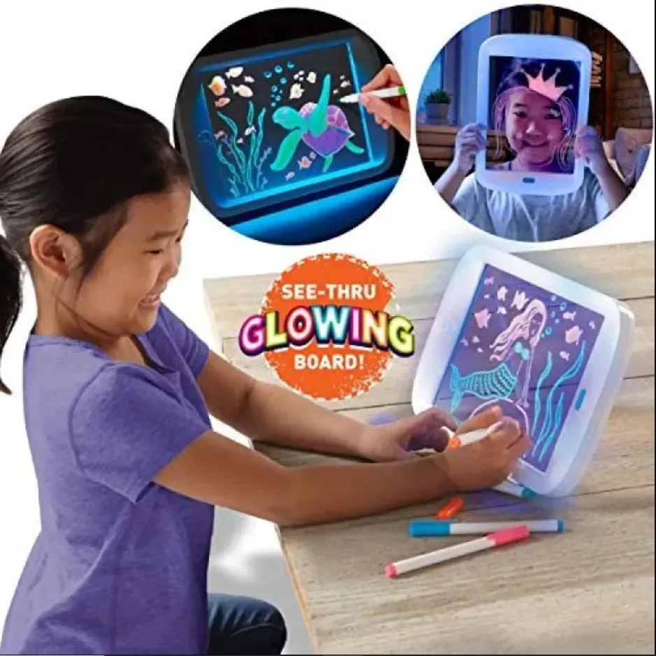 d39dc6a045774cbc1cebf7344b2d1a11.webp Magic Pad Create Art That GLOWS Light Up LED Board Draw For Sketch / Create / Doodle / Write / Learning Tablet - Image 1