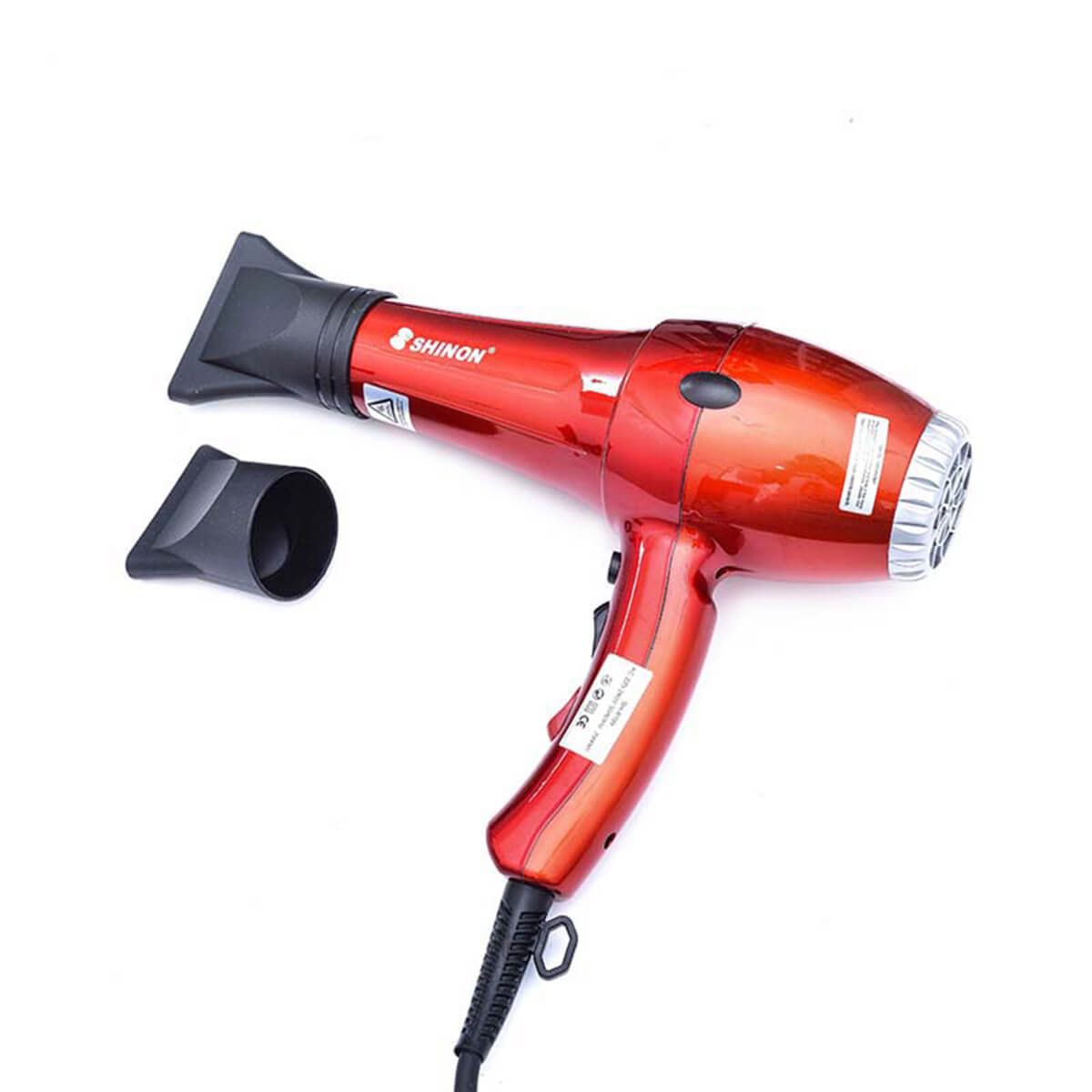 sh-8109.jpg Shinon Hair Dryers Salon Home Used Professional Blow Hair Dryer With complete accessories ( red color ) - Image 1